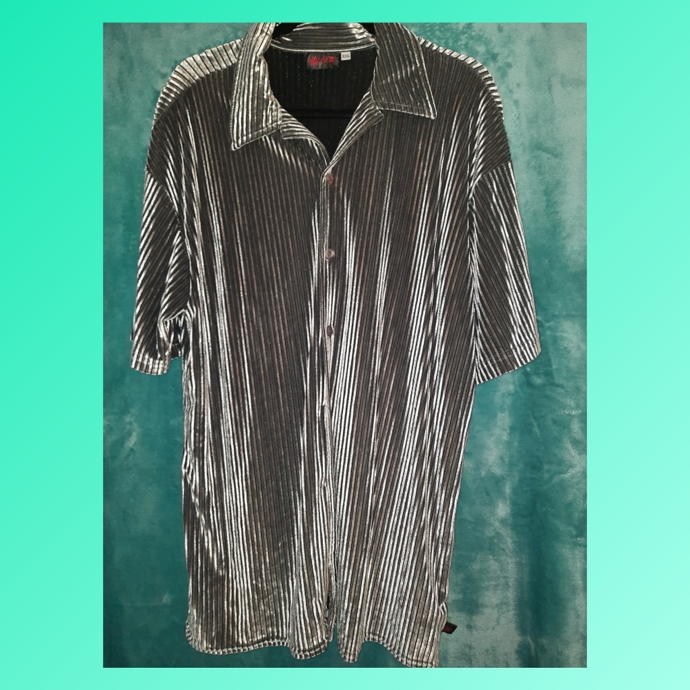Vintage Men's Velvet Dress Shirt